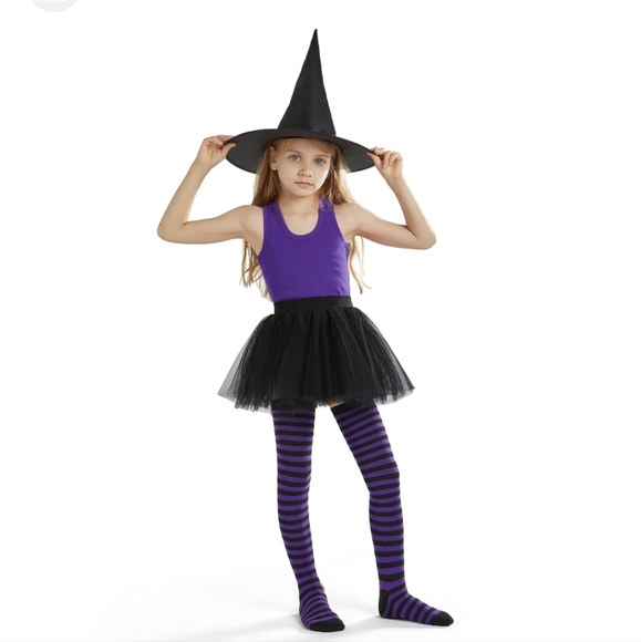 Over the Knee Striped Socks Black Purple Lavender OTK Thigh High Goth - Picture 6 of 10